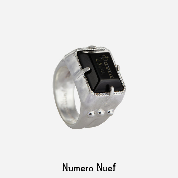 ☆nff☆ chess ringblack nff1 Viking Runes Spinner Ring - Elder Futhark Stainless Steel