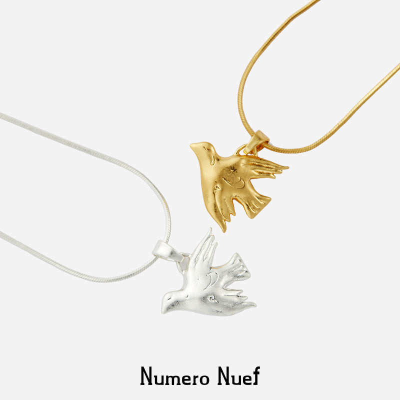 Numero Nuef Freedom Dove Series (MINI) Ancient Greek mini version of the Star and Moon Dove collarbone necklace