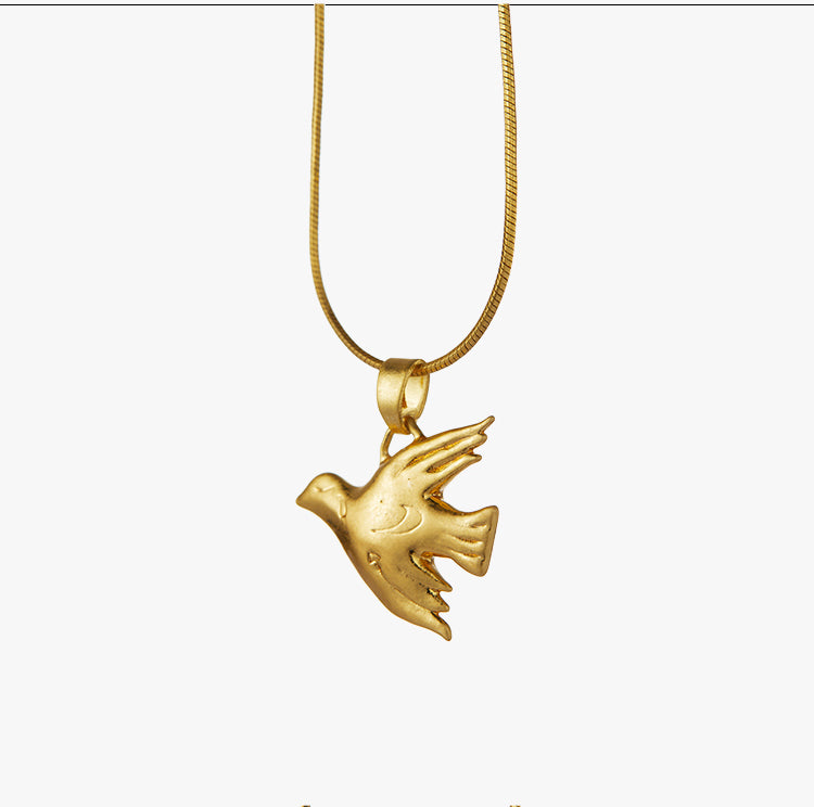 Numero Nuef Freedom Dove Series (MINI) Ancient Greek mini version of the Star and Moon Dove collarbone necklace