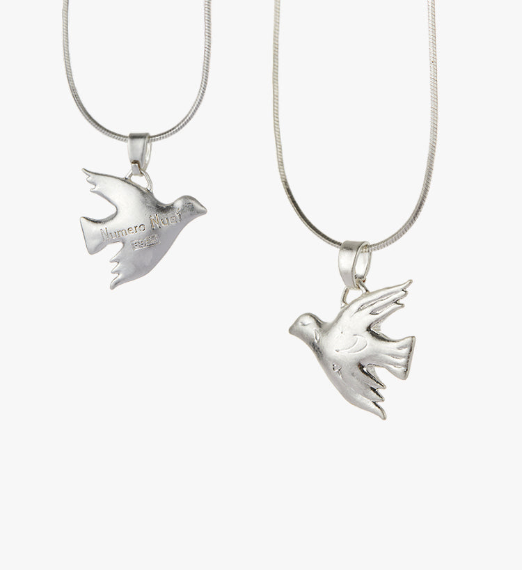 Numero Nuef Freedom Dove Series (MINI) Ancient Greek mini version of the Star and Moon Dove collarbone necklace