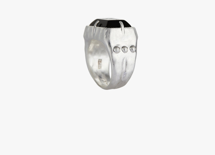 ☆nff☆ chess ringblack nff1 Numero Nuef Black Onyx Engraved Signet Rights Ring – LittleThing