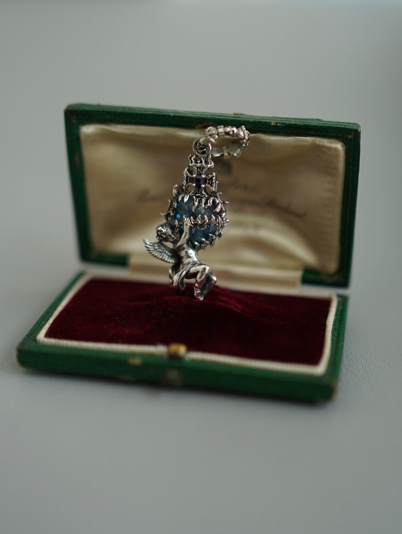 SHUI Heart of Fire Infinite Loop Planet Angel Vintage Pendant
