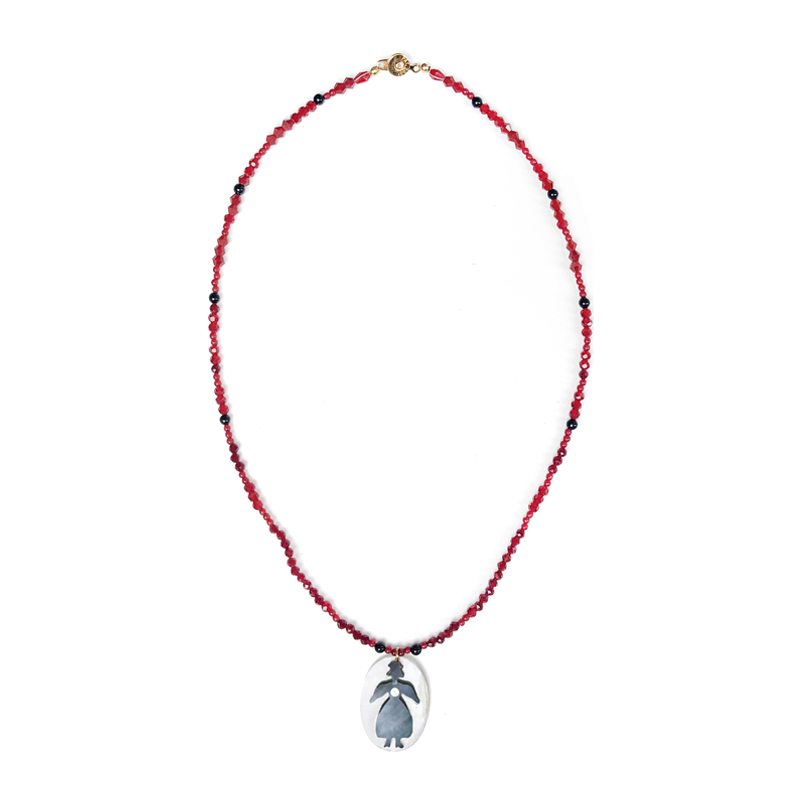 Unlogical Poem Vintage Style Natural Shell Red Agate Necklace