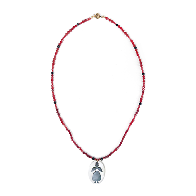 Unlogical Poem Vintage Style Natural Shell Red Agate Necklace