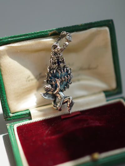 SHUI Heart of Fire Infinite Loop Planet Angel Vintage Pendant