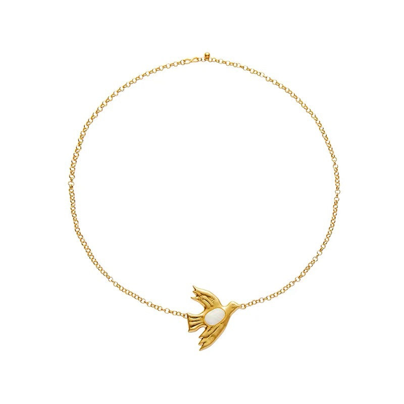 Numero Nuef Freedom Dove series color replaceable natural gemstone star and moon dove sweater long necklace