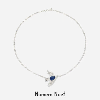 Numero Nuef Freedom Dove series color replaceable natural gemstone star and moon dove sweater long necklace