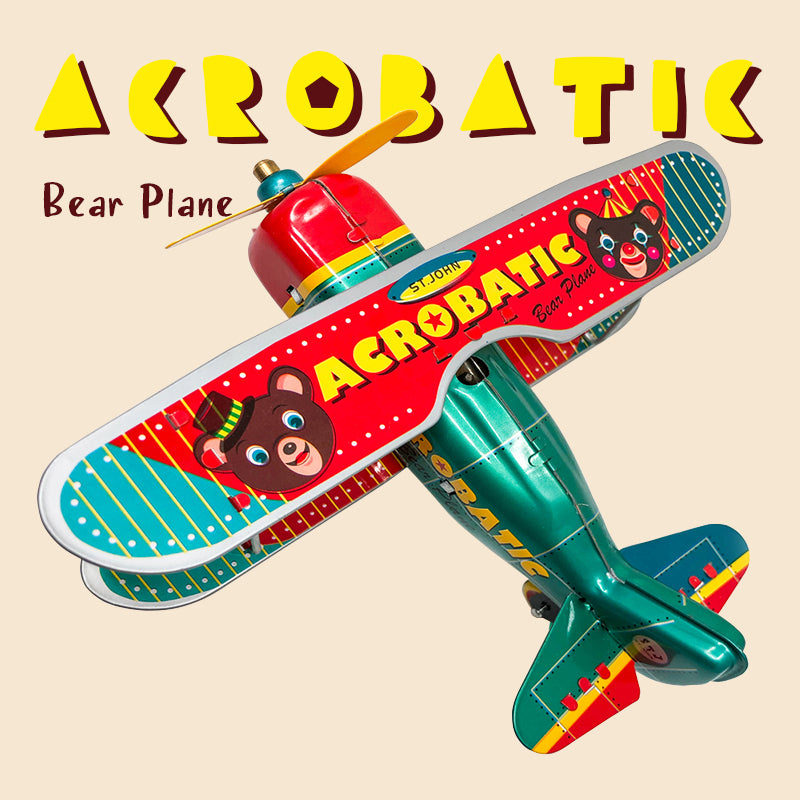 Acrobotic Bear Collectible Retro Wind up Tin Toy