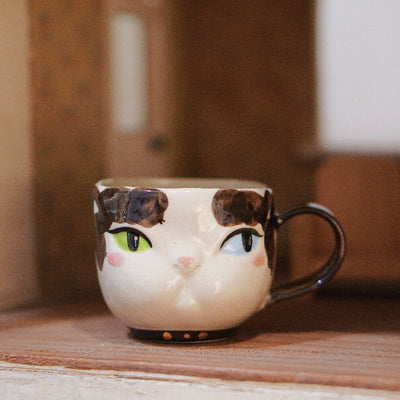 Hand-Painted Cat Coffee Cup