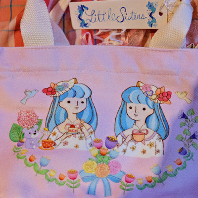 Little Sisters Illustration Bag