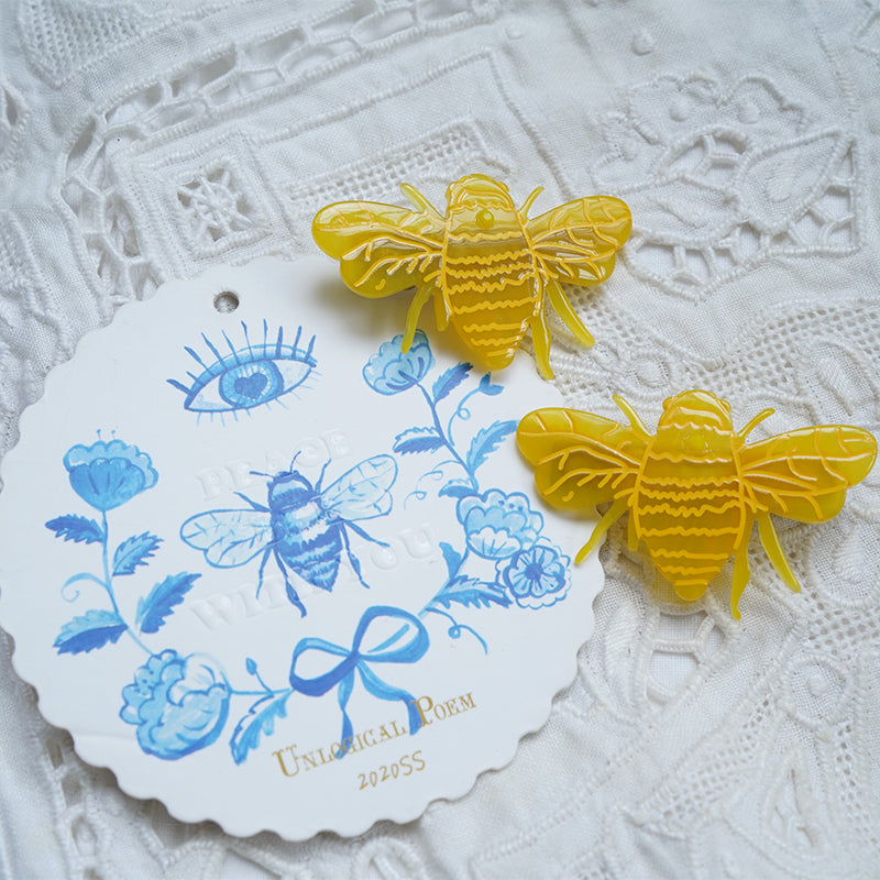 Unlogical Poem Bees Hair Clip