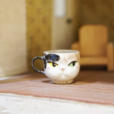 Hand-Painted Cat Coffee Cup