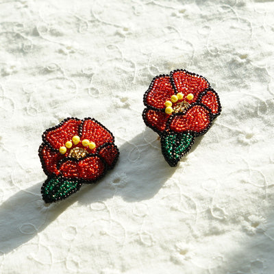 Original Embroidery Design Handmade Rose Brooch