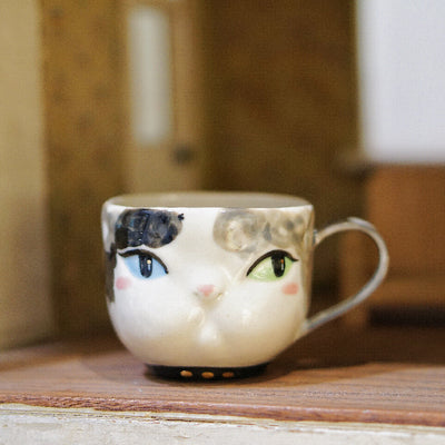 Hand-Painted Cat Coffee Cup