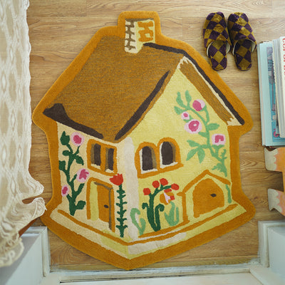 Handcraft Embroidery Flocking Tapestry - Wooden House