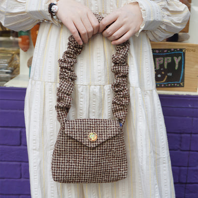 Retro Handmade Knitted Ladies Messenger Bag Grown