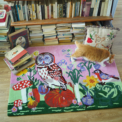 Handcraft Embroidery Flocking Tapestry - Owl