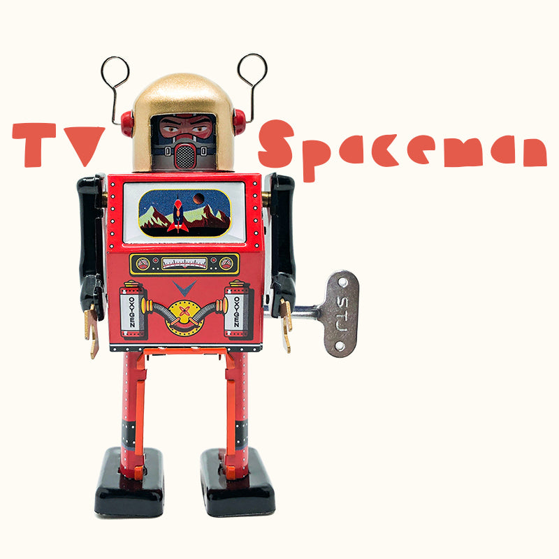 TV Spaceman Collectible Retro Wind up Tin Toy