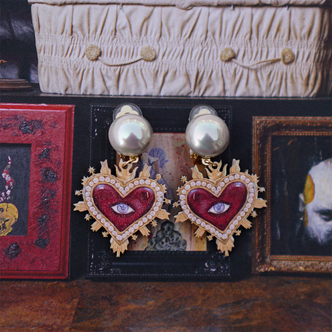 Original Retro Heart Eye Ear Clips