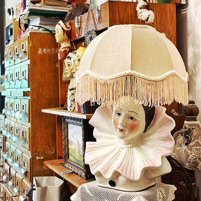 Hand-Painted Ceramic Pierrot Table Lamp
