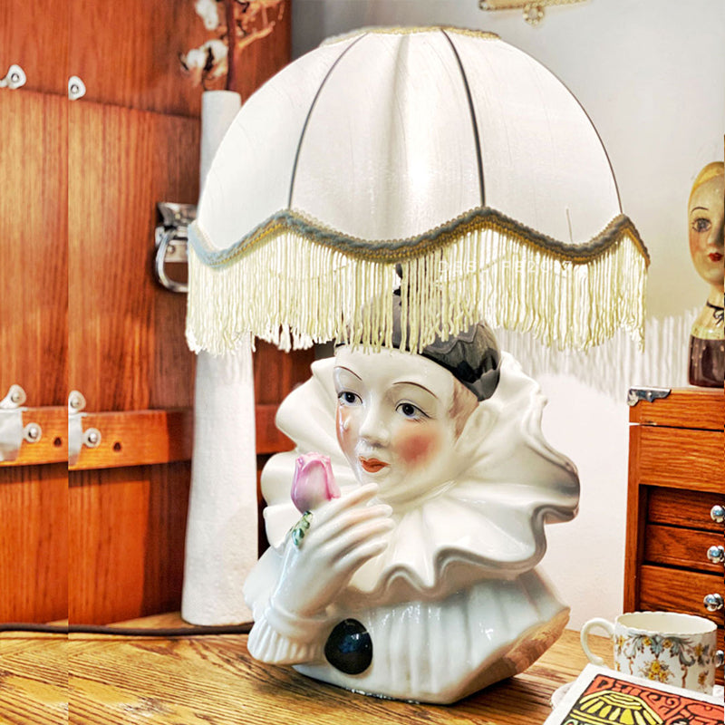 Hand-Painted Ceramic Pierrot Table Lamp