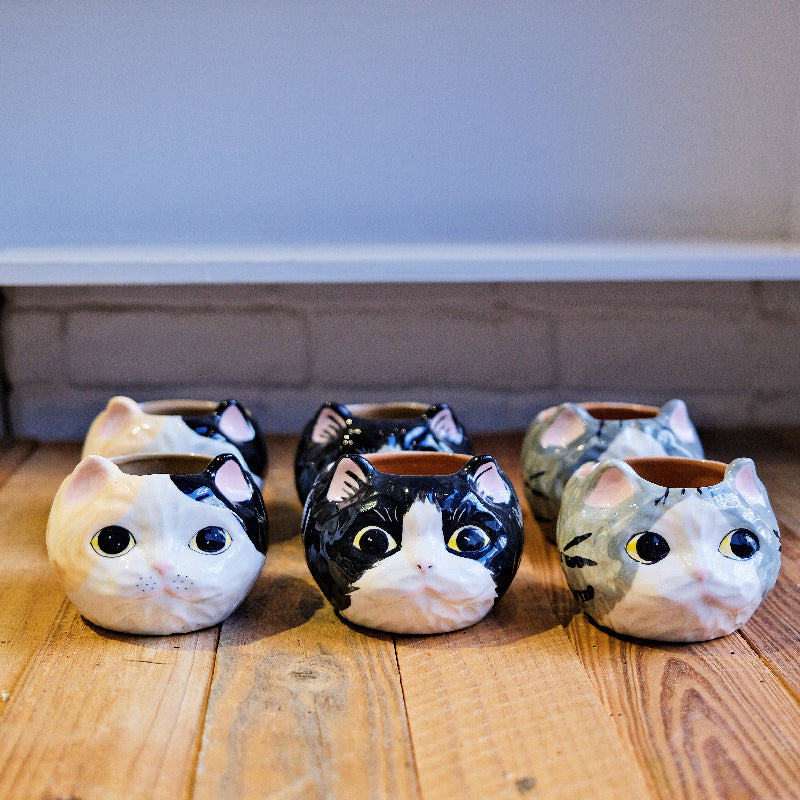 Hand-Painted Ceramic Cat Cup