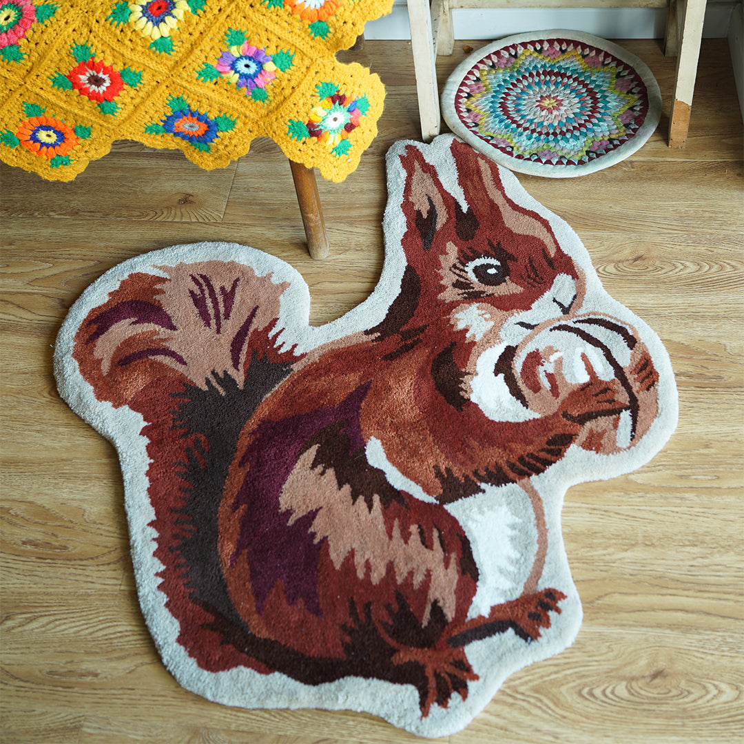 Handcraft Embroidery Flocking Tapestry - Squirrel