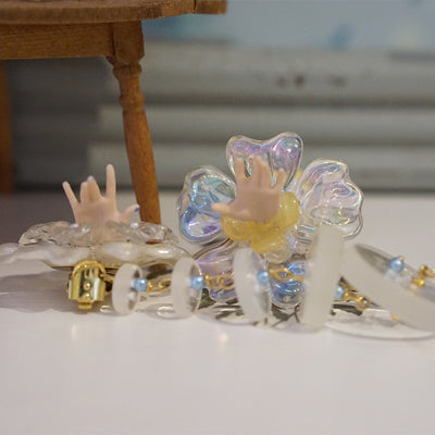 Retro Flower Doll Handmade Ear Clips