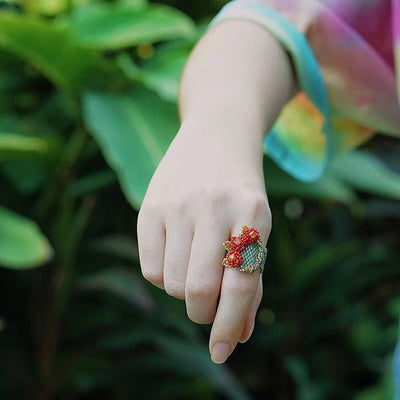 Original Handmade Beaded Rose Ring