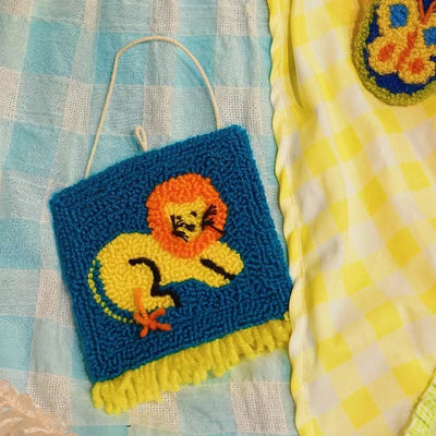 Handmade Original Design Tufting Mini Rug--Lion