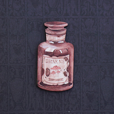 Medicine Bottle Retro Original Handmade  Wooden Brooch