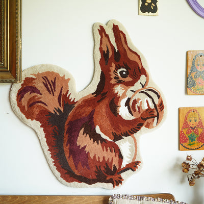 Handcraft Embroidery Flocking Tapestry - Squirrel