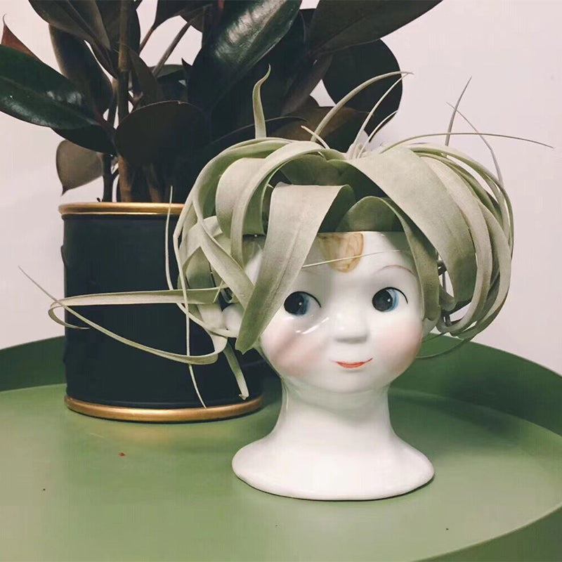 Retro Ceramic Face Decoration Vase