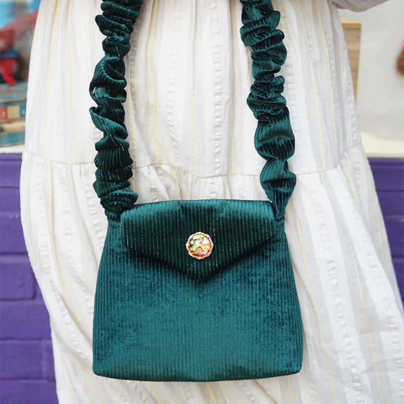 Retro Handmade Velour Ladies Messenger Bag