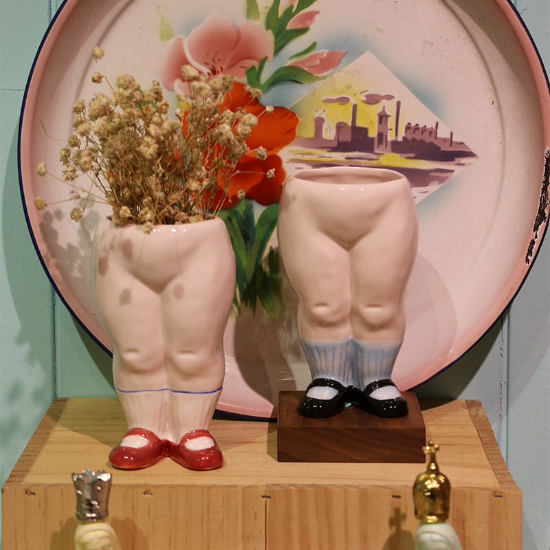 Spoof Funny Ceramic Fat Legs Vase