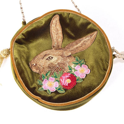 Unlogical Poem Bunny Tassel Crossbody Bags - Green