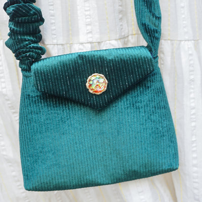 Retro Handmade Velour Ladies Messenger Bag