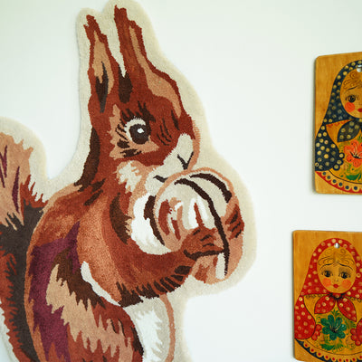 Handcraft Embroidery Flocking Tapestry - Squirrel