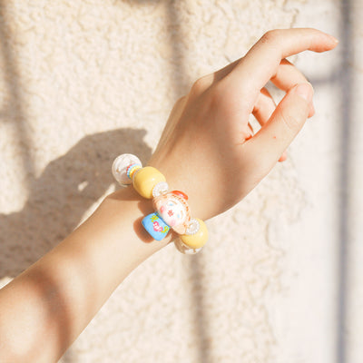 Handmade Doll Head Beaded Colorful Bracelet