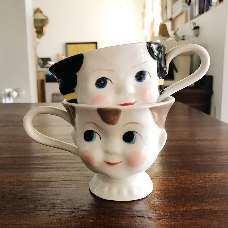 Original Ceramics Hand-Painted Coffee Cup Ornaments - Boy