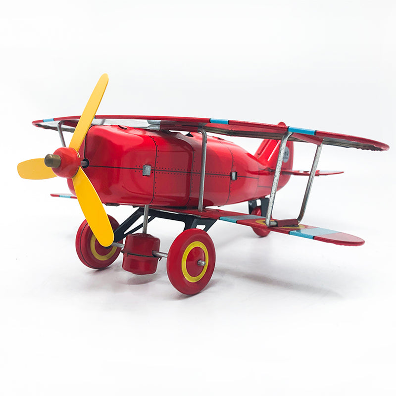 Biplane Fighter Collectible Retro Wind up Tin Toy