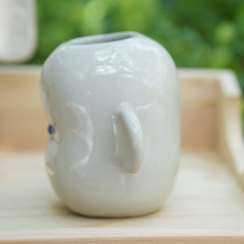 Retro Ceramic Small Ears Face Vase