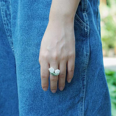 Original Handmade Beaded Lily Of The Valley Ring