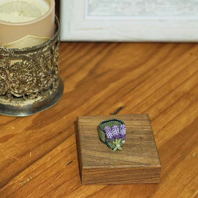 Original Handmade Beaded Lavender Ring