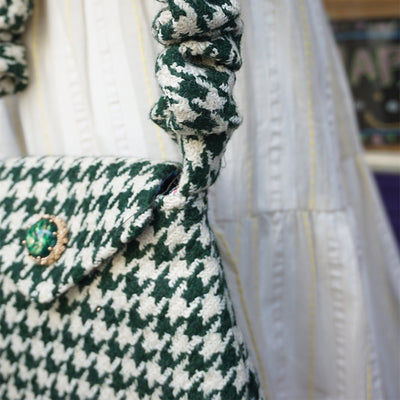 Retro Handmade Knitted Ladies Messenger Bag White