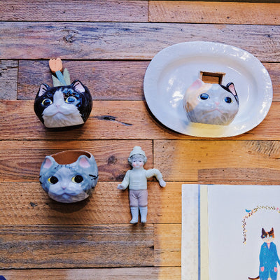 Hand-Painted Ceramic Cat Cup