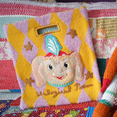 UP x Nathalie Circus Embroidery Elephant Bag Yellow
