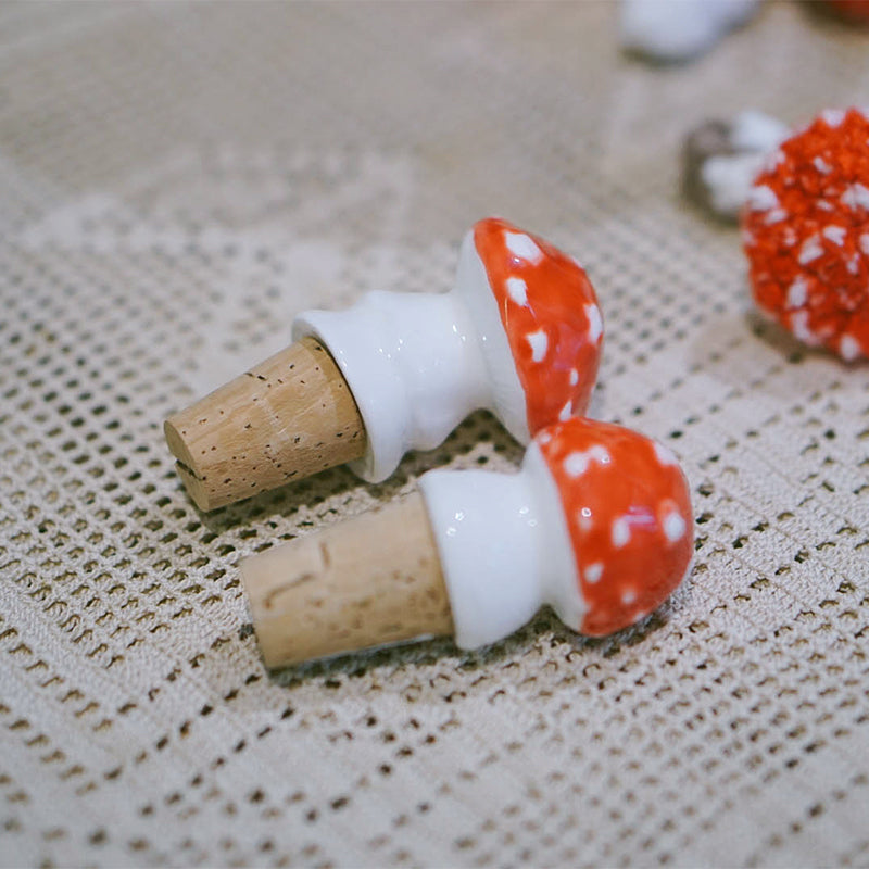 Original Retro Ceramic Wine Stopper - Mushroom