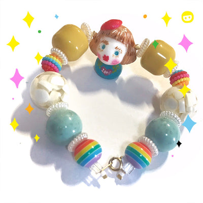 Handmade Doll Head Beaded Colorful Bracelet