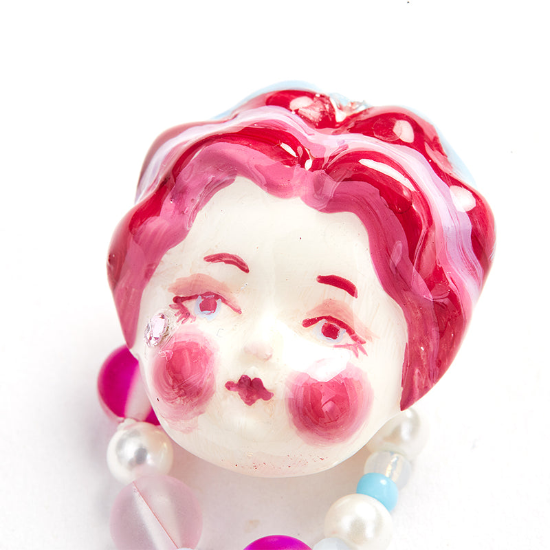 Macaron Porcelain Doll Ring - Purple Hair